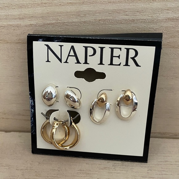 Napier Jewelry - new Napier Two-Tone Small Earring Collection